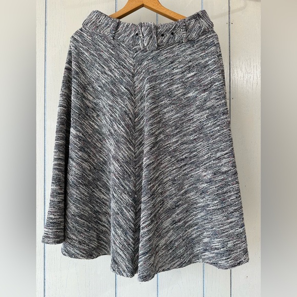 WORTHINGTON BOUCLE TEXTURE MIDI SKIRT Size 6 Womens Belted 30" Waist Nubby Tweed - Picture 1 of 8